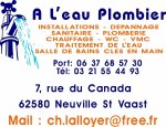A L'EAU PLOMBIER 62580
